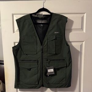 Eddie Bauer Olive Green Multi-Pocket Field Vest